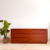 Danish Teak Low Dresser by Torring