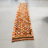 Turkish Runner - Pinks/Org/Browns - 2'6x12'2