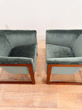 Pair of Cube Lounge Chairs by Monarch