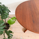 Danish Teak Round Dining Table w/ 2 Leaves