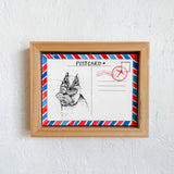 Shadow Box Squirrel Postcard Watercolor 8” x 10”