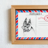 Shadow Box Squirrel Postcard Watercolor 8” x 10”