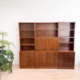 Mid Century Walnut Wall Unit by Van Pelt