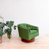 Milo Baughman Style Swivel Chair