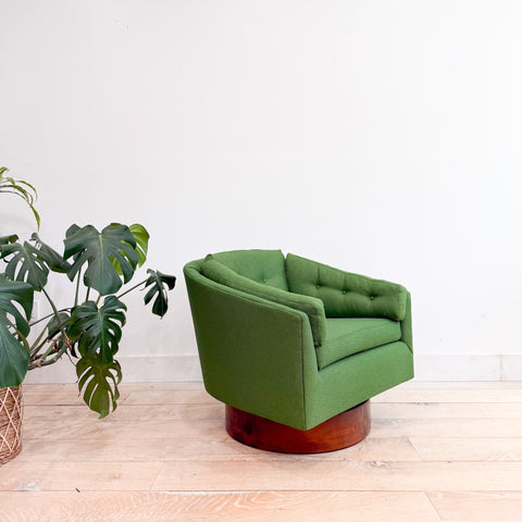 Milo Baughman Style Swivel Chair