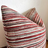 Maroon/Tan Multi Color Stripes Pillow 20"