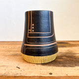 M. SB Vase, Black w/ Lines