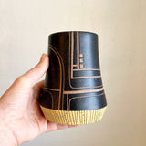 M. SB Vase, Black w/ Lines