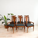 Set of 6 Broyhill Brasilia Dining Chairs - New Black Upholstery