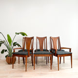 Set of 6 Broyhill Brasilia Dining Chairs - New Black Upholstery