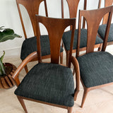 Set of 6 Broyhill Brasilia Dining Chairs - New Black Upholstery