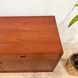 Vintage Small Teak Sideboard on Tapered Legs
