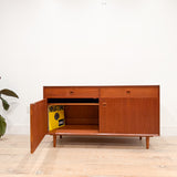 Vintage Small Teak Sideboard on Tapered Legs