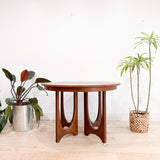 Walnut Broyhill Brasilia Dining Table w/ 1 Leaf