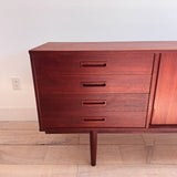 Danish Teak Credenza w/ Sliding Doors