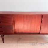 Danish Teak Credenza w/ Sliding Doors