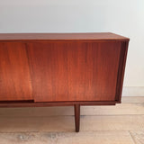 Danish Teak Credenza w/ Sliding Doors