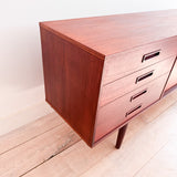 Danish Teak Credenza w/ Sliding Doors