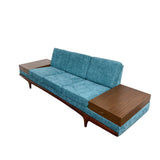 Mid Century Sofa w/ New Teal Upholstery