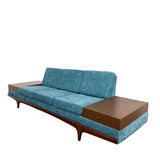 Mid Century Sofa w/ New Teal Upholstery