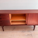 Danish Teak Credenza w/ Sliding Doors