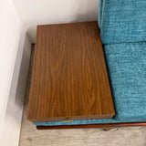 Mid Century Sofa w/ New Teal Upholstery