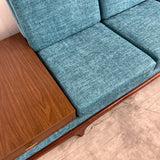 Mid Century Sofa w/ New Teal Upholstery