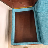 Mid Century Sofa w/ New Teal Upholstery
