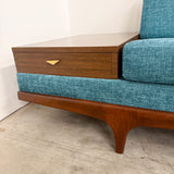Mid Century Sofa w/ New Teal Upholstery