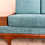 Mid Century Sofa w/ New Teal Upholstery