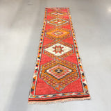 Turkish Runner - Org./Pink/Grey 2'10x11'3