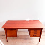 Danish Teak Desk w/ Finished Back