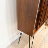 Mid Century Walnut Curio Cabinet