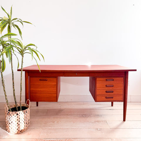 Danish Teak Desk w/ Finished Back