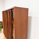 Mid Century Walnut Curio Cabinet