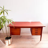 Danish Teak Desk w/ Finished Back