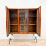 Mid Century Walnut Curio Cabinet