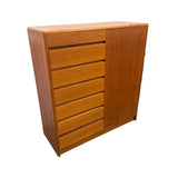 Vintage Danish Teak Armoire on Plinth Base