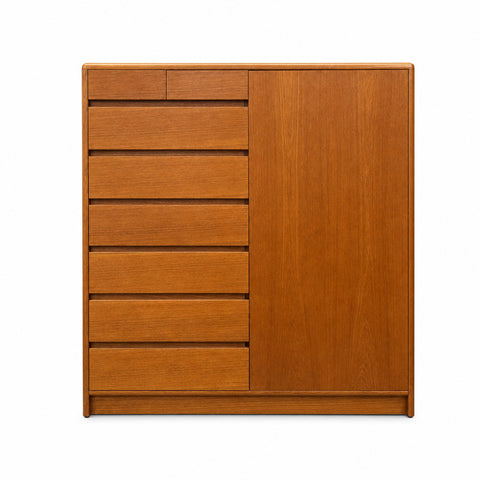 Vintage Danish Teak Armoire on Plinth Base
