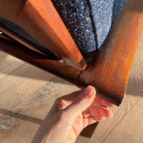 Pair of Danish Teak Chairs w/ Single Ottoman