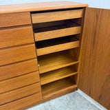 Vintage Danish Teak Armoire on Plinth Base
