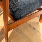 Pair of Danish Teak Chairs w/ Single Ottoman