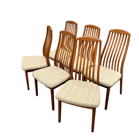 Set of 6 Vintage Teak Dining Chairs