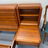 E. Johansen Danish Teak Queen Bed + Nightstands