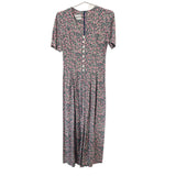 90s Pink Roses Jumpsuit Xs/Sm