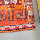 11.3’ x 3.3’ VTG Orange/Pink Turkish Runner