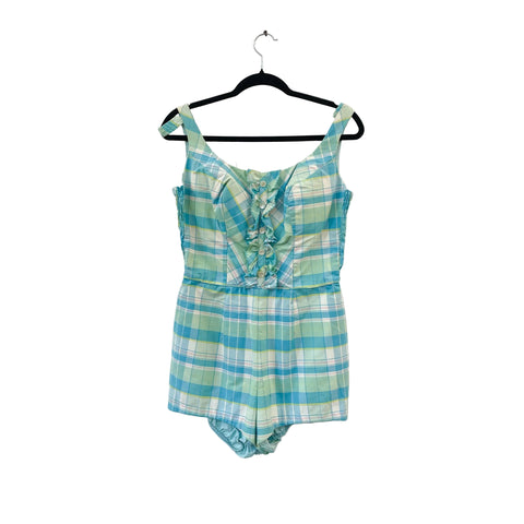 Vintage Plaid Sunsuit w/Blue-Green Colors