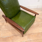Mid Century Recliner - New Green Leather