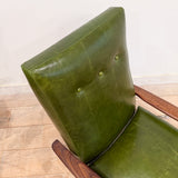 Mid Century Recliner - New Green Leather