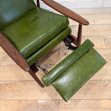 Mid Century Recliner - New Green Leather